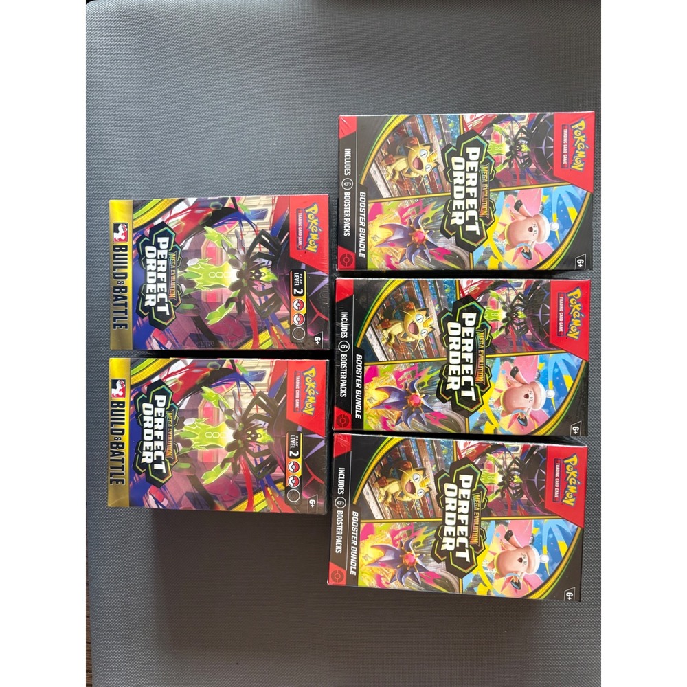 Pokemon TCG Mega Evolution Perfect Order Booster Bundles Build & Battle Boxes